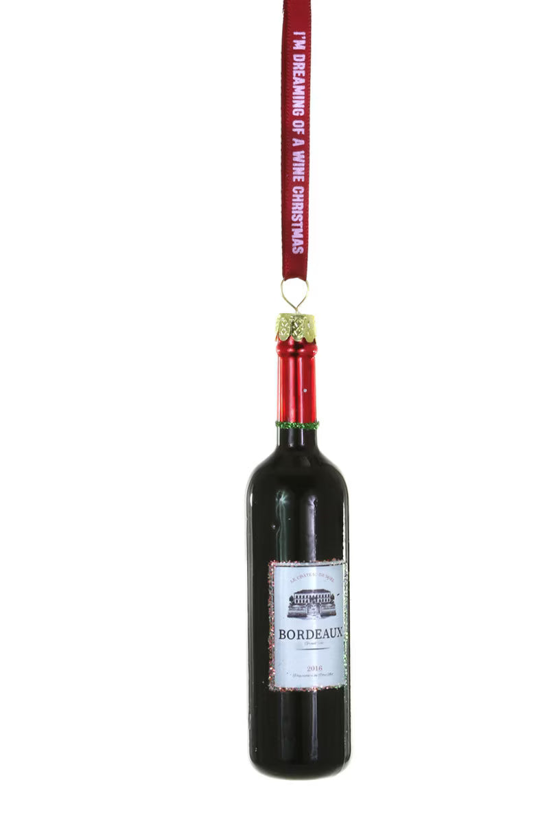 Dreaming of a Wine Christmas Ornament 5"