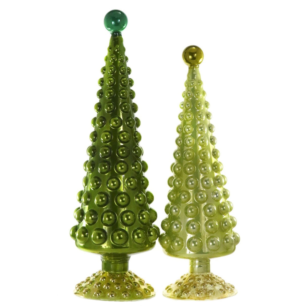 Large Hobnail Trees in Chartreuse (Set of 2)