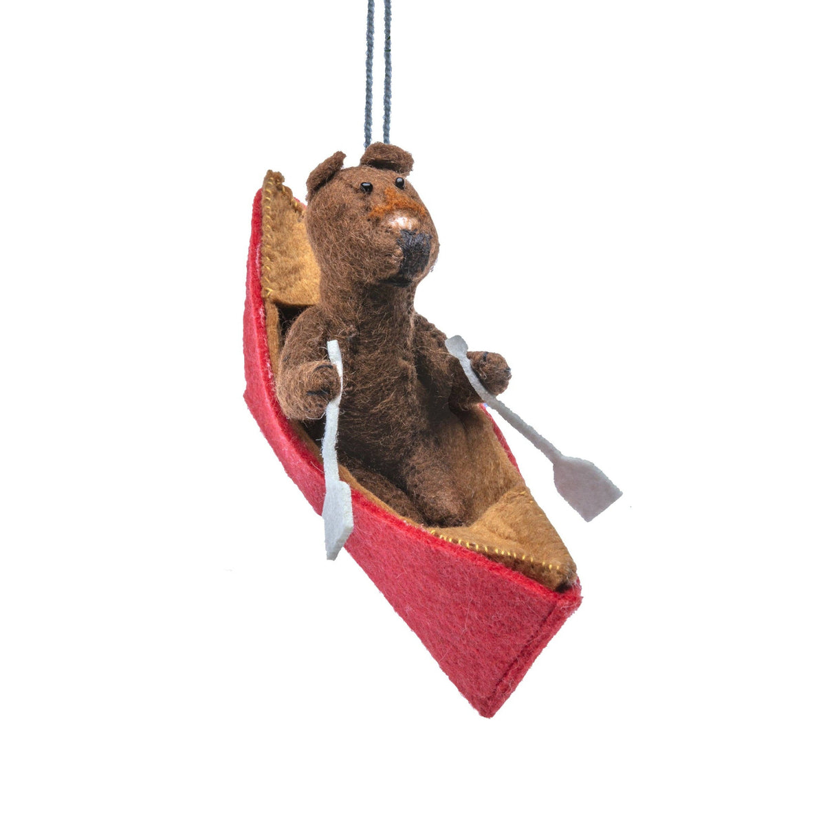 Bear & Canoe Felt Ornament - bubblegum market
