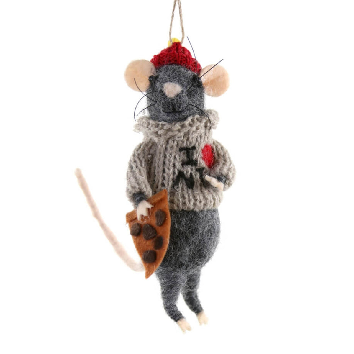 Felt NYC Rat Ornament 6" - bubblegum market