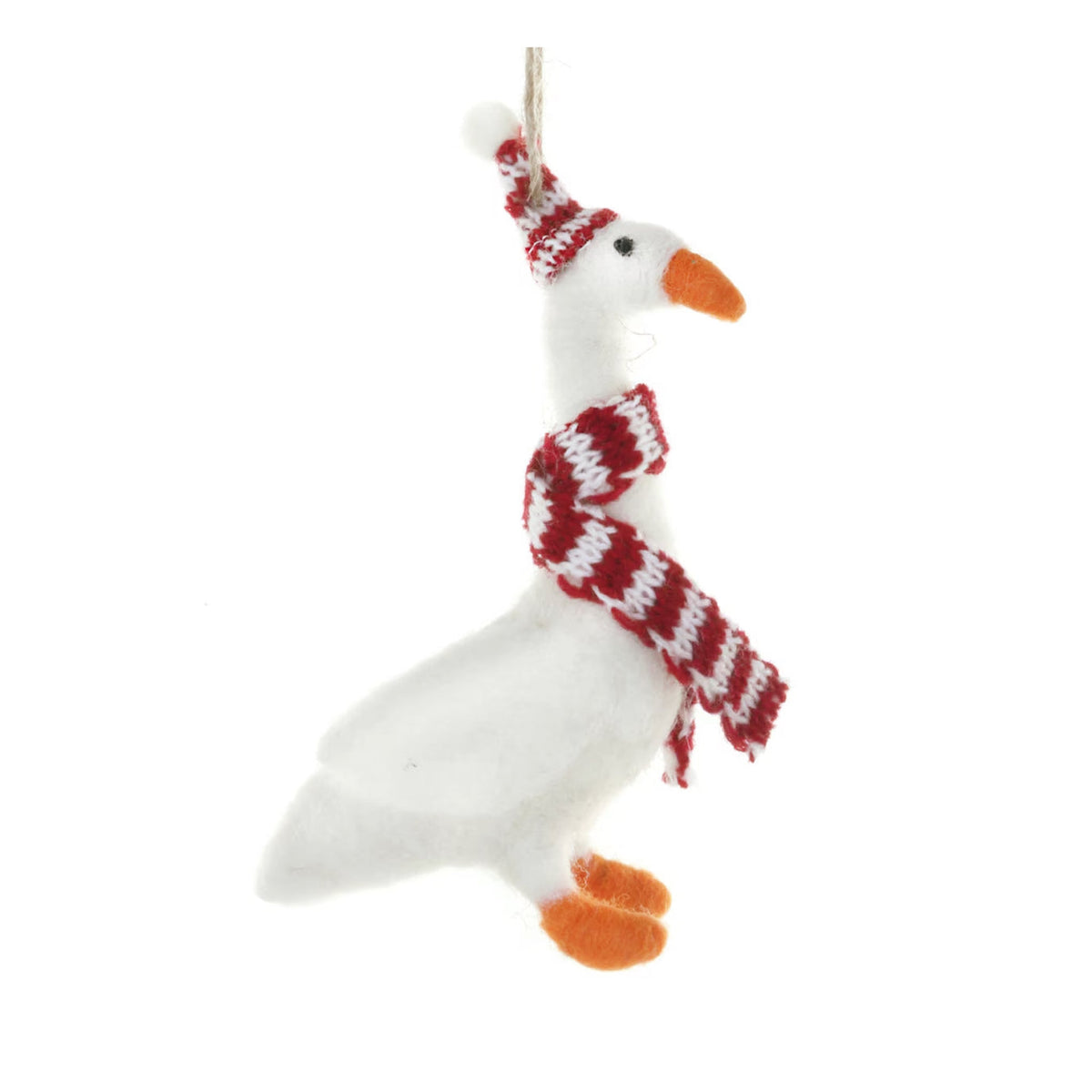 Festive Goose Felt Ornament 5.5"