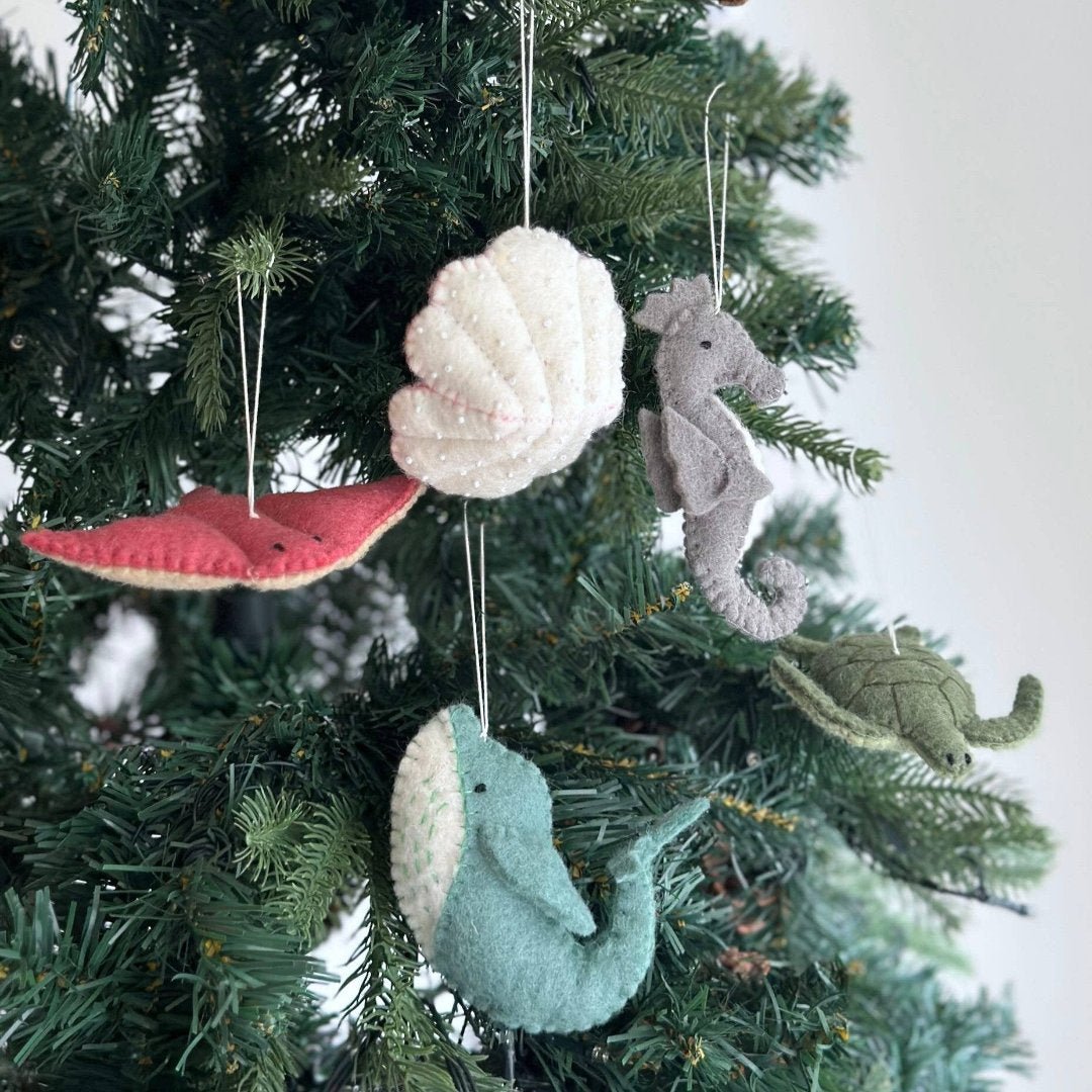 Felt Scallop Sea Ornament 4" - bubblegum market