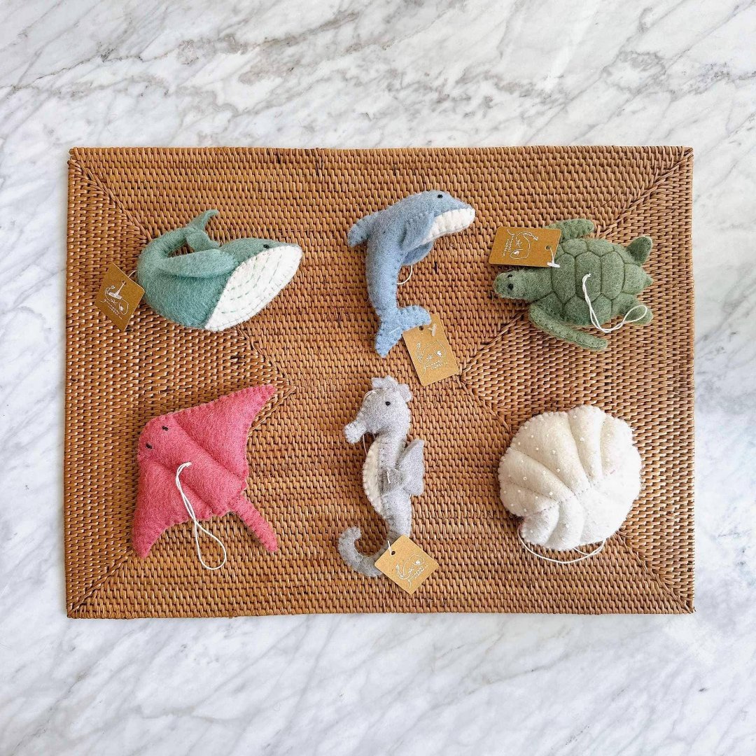 Felt Scallop Sea Ornament 4" - bubblegum market