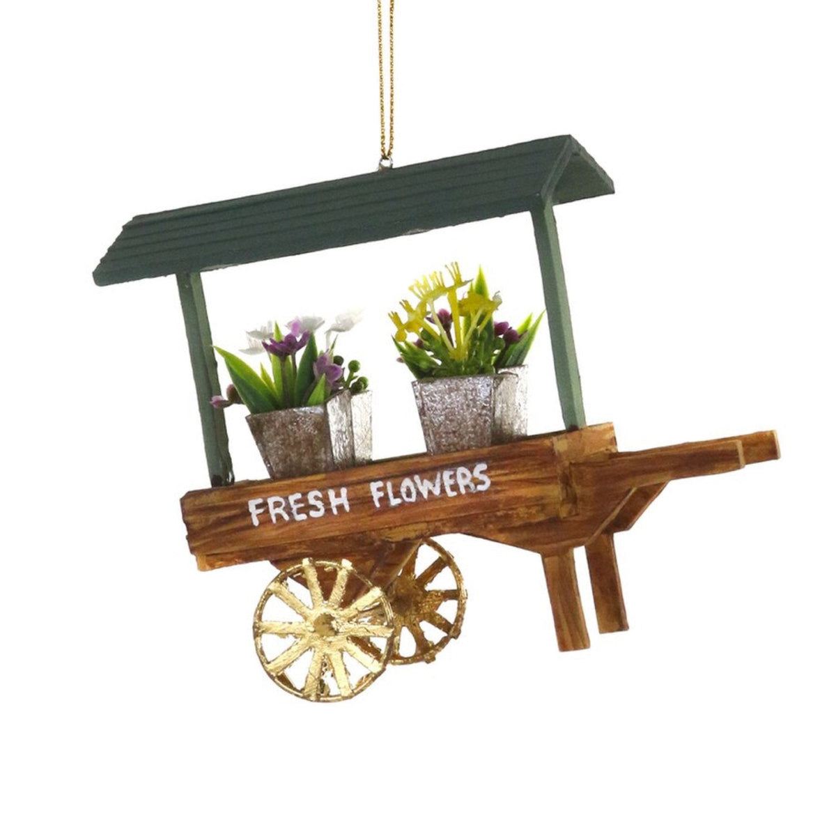 Flower Market Cart Ornament 5" - bubblegum market