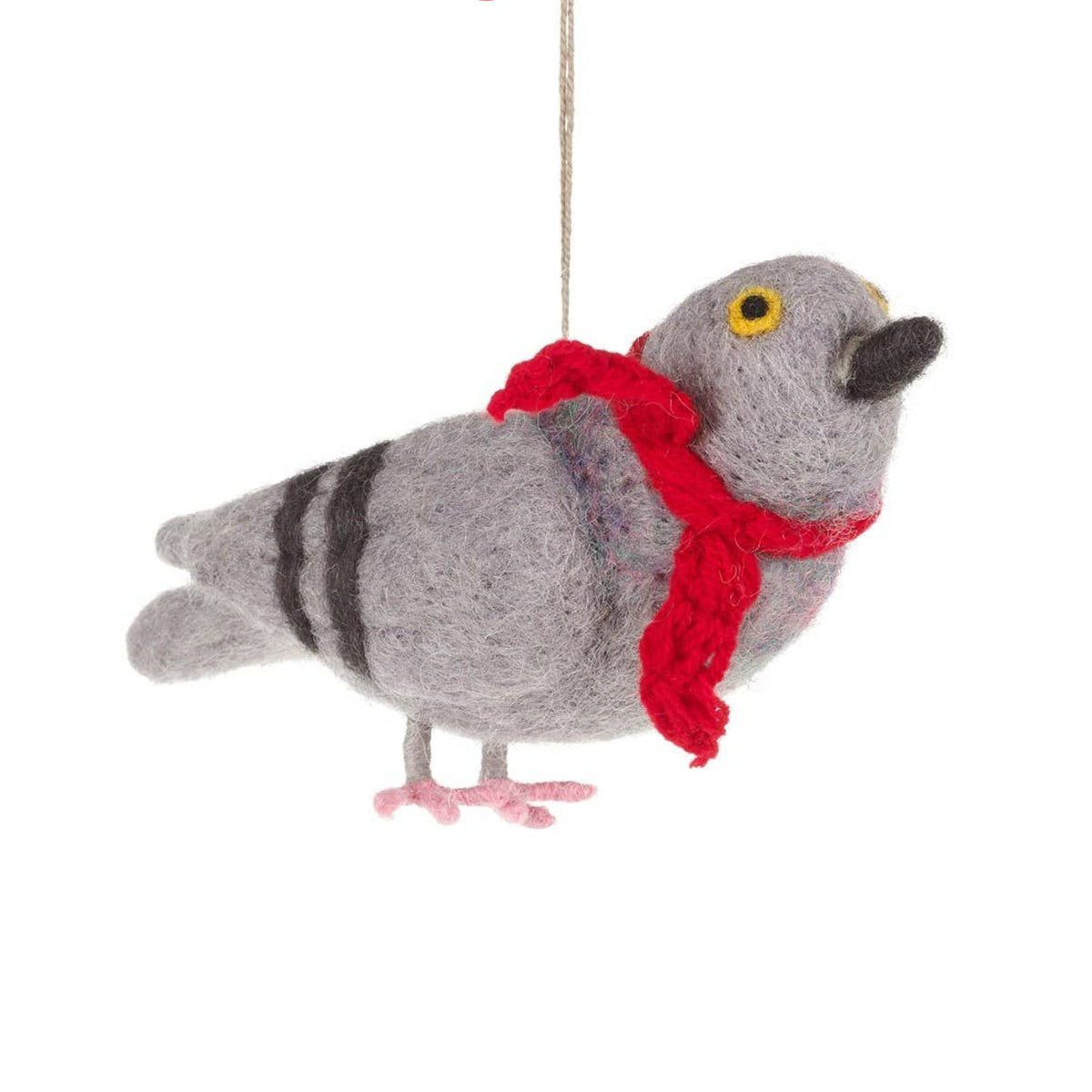 Pigeon with Scarf Felt Ornament 6.5" - bubblegum market