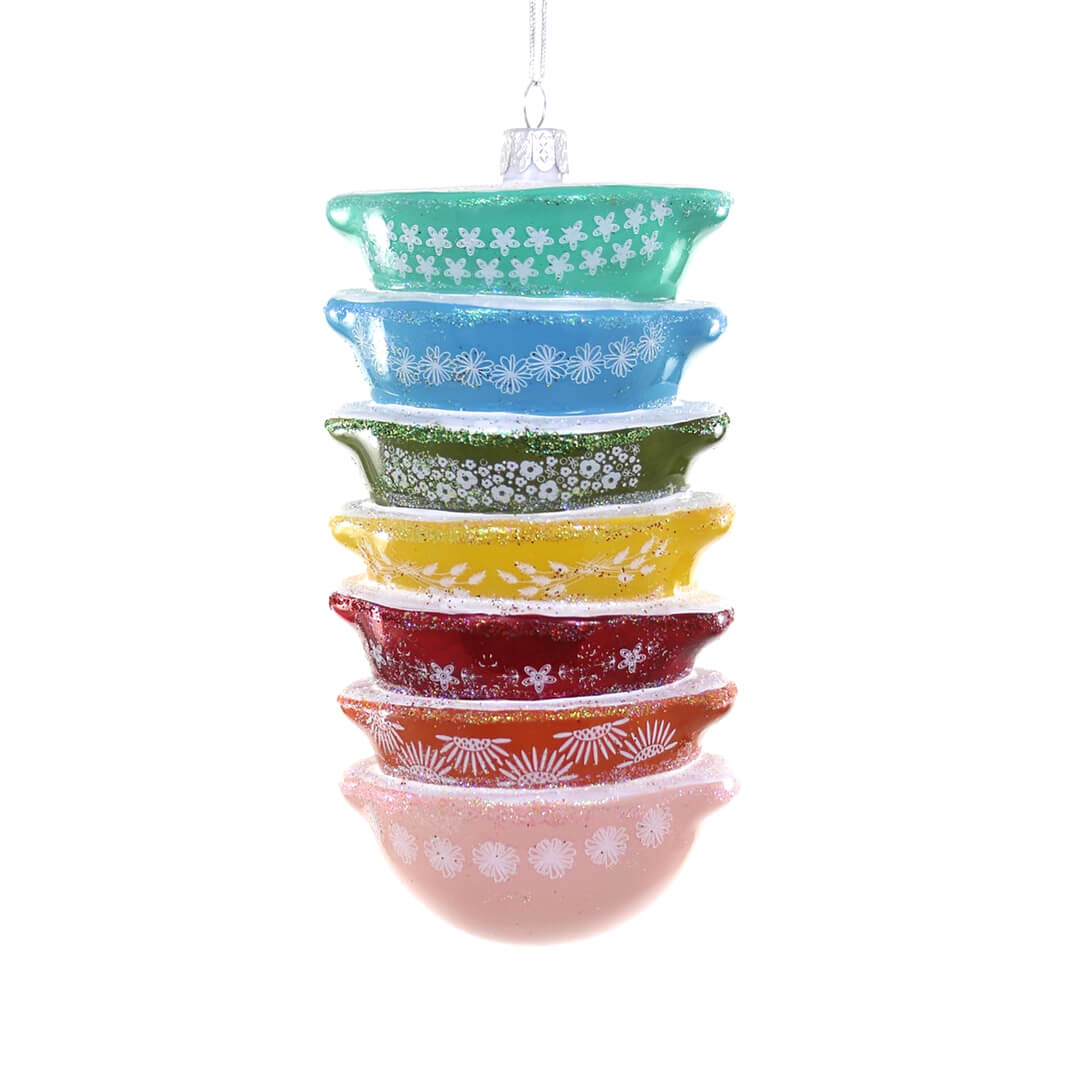 Stacked Rainbow Mixing Bowls Ornament 5.5" - bubblegum market