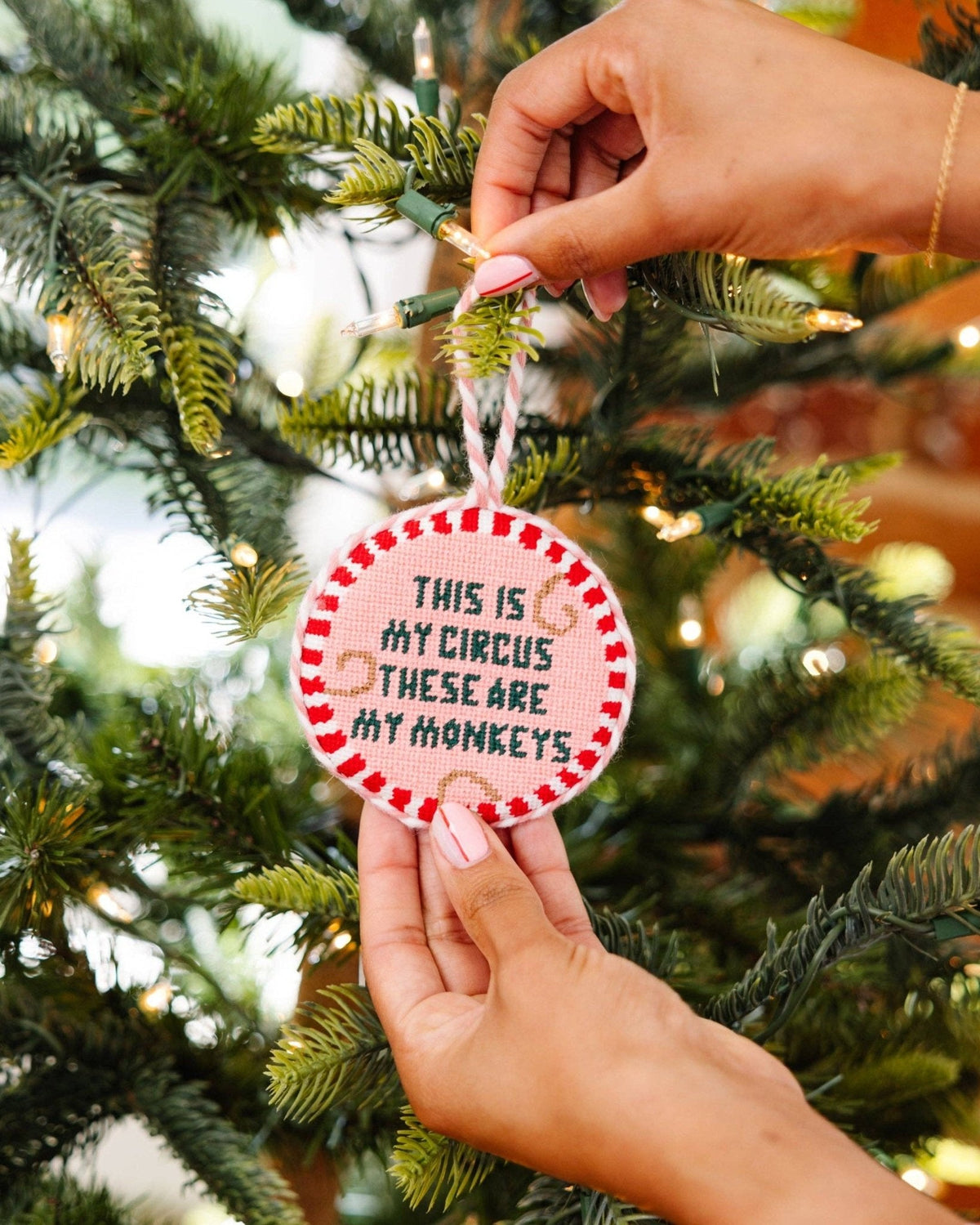This Is My Circus Needlepoint Ornament - bubblegum market