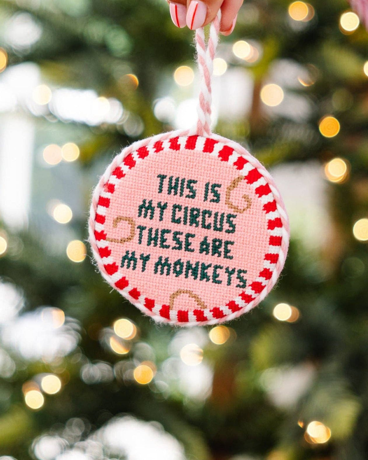 This Is My Circus Needlepoint Ornament - bubblegum market