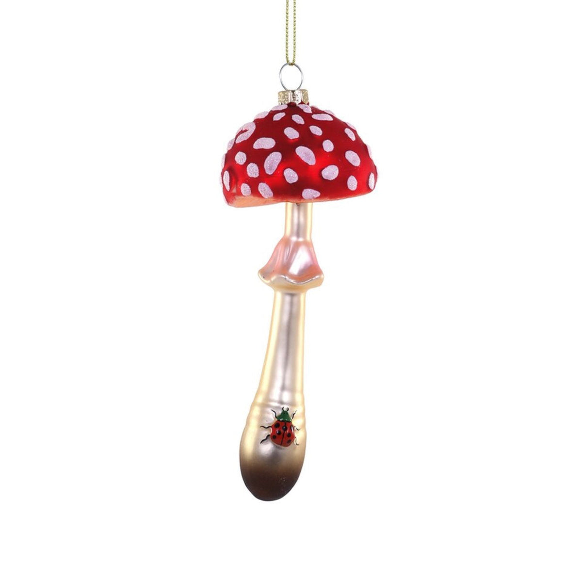 Woodlands Toadstool w/ Ladybug Ornament 6" - bubblegum market