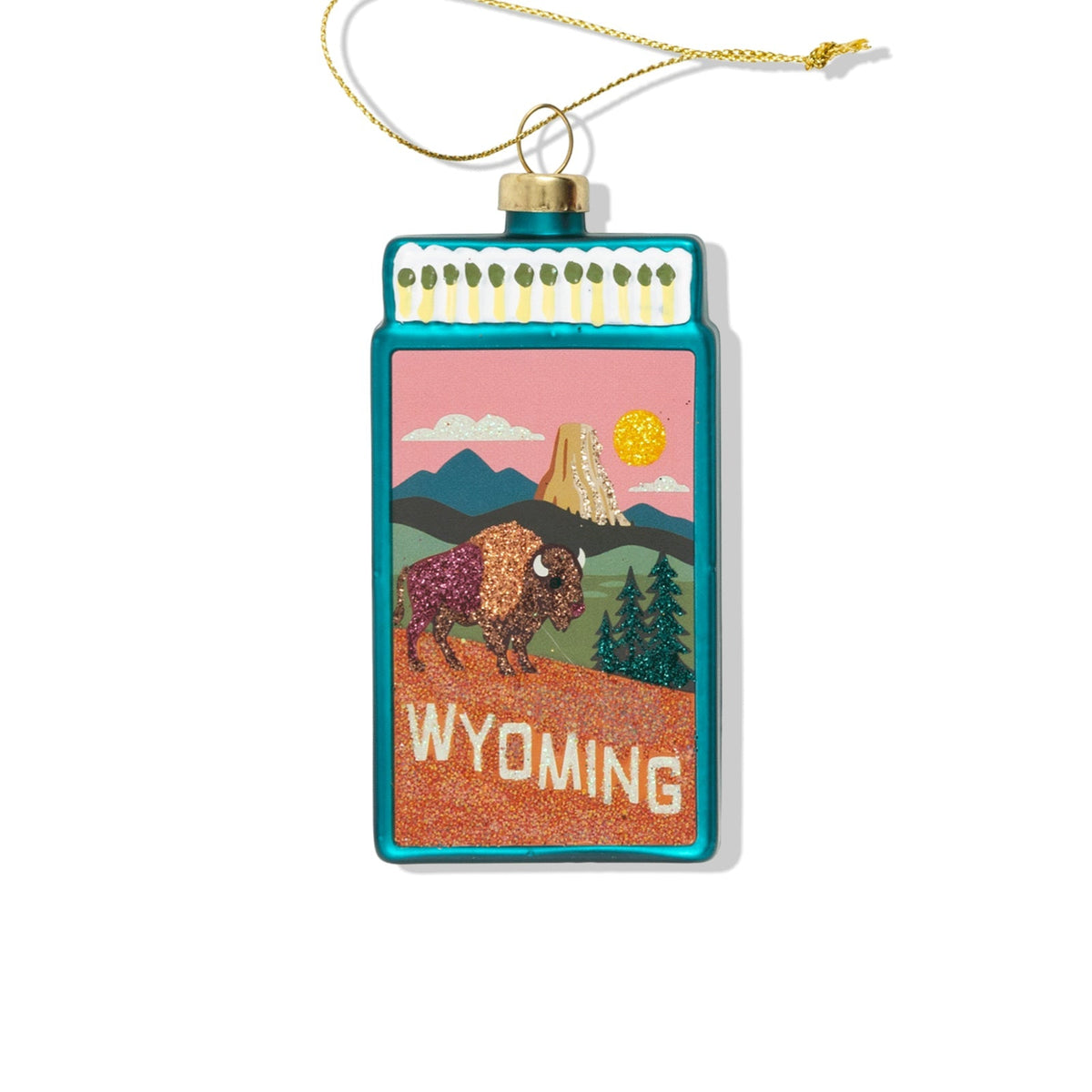 Wyoming Matchbook Ornament 3.5" - bubblegum market
